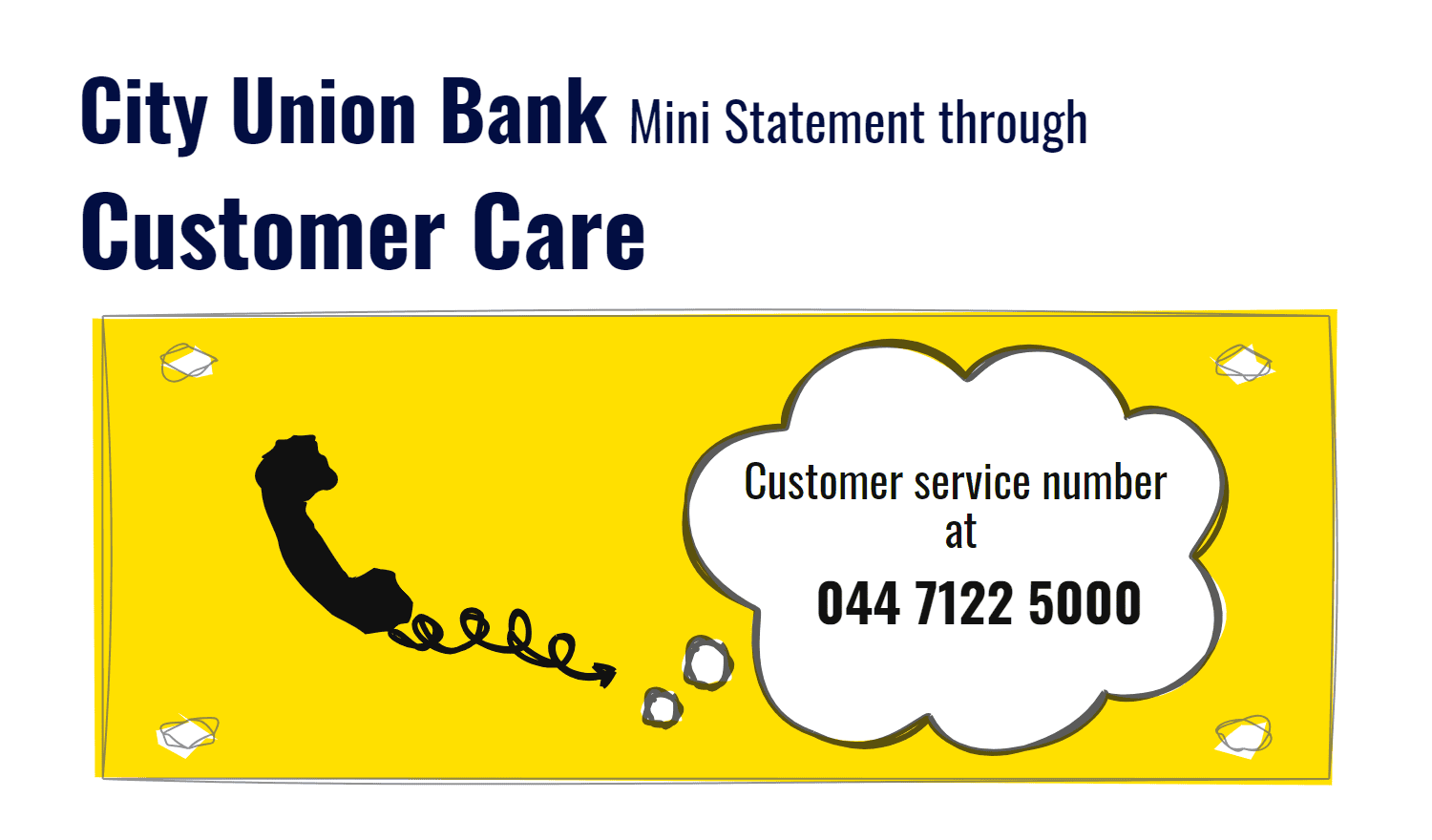 City Union Bank Mini Statement through Customer Care